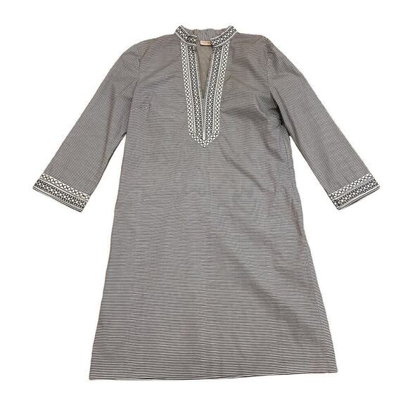 Tory Burch Tunic Dress 4 | Nautical Stripe Embroidered Shift Preppy Coastal $345 - Picture 1 of 10